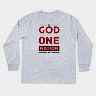 One Nation Under God | Christian Kids Long Sleeve T-Shirt